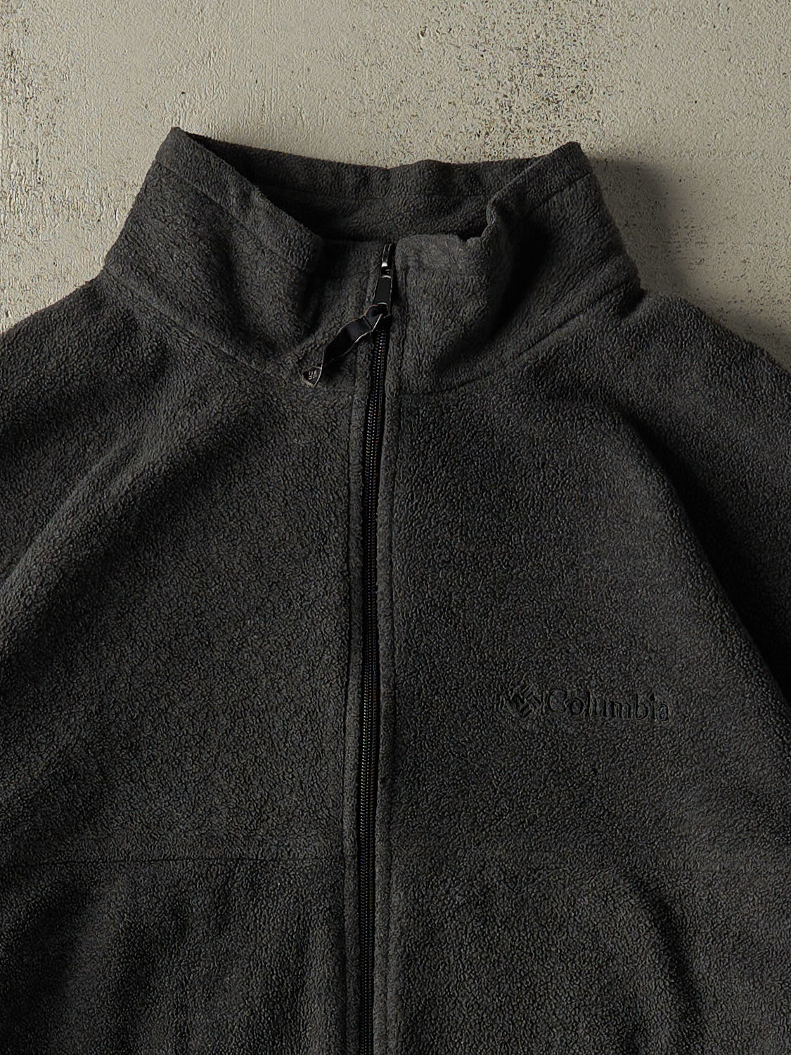 Vintage 90s Charcoal Grey Columbia Embroidered Zip Up Fleece (XL)