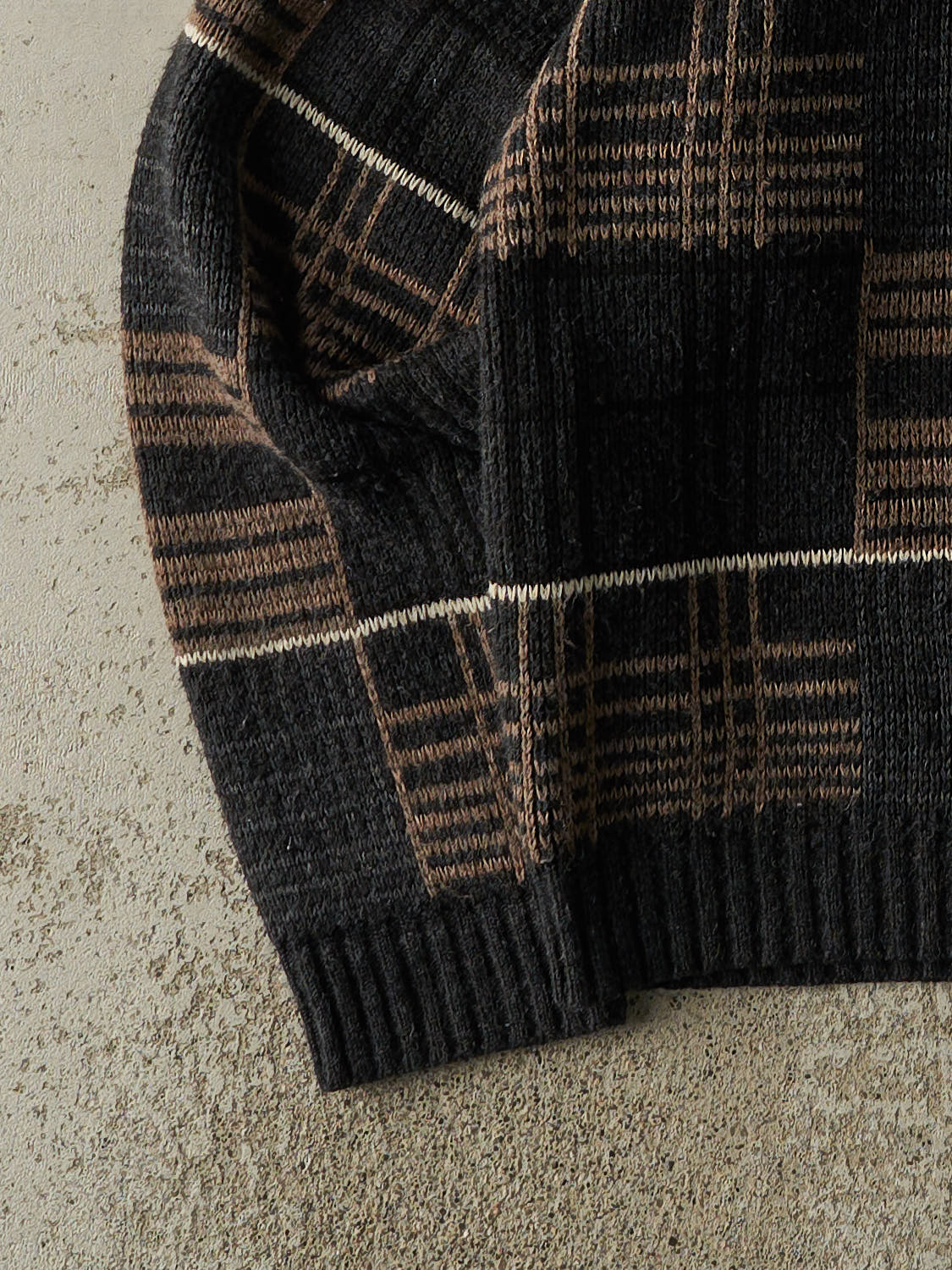 Vintage 90s Black & Brown Patterned Knit (M/L)