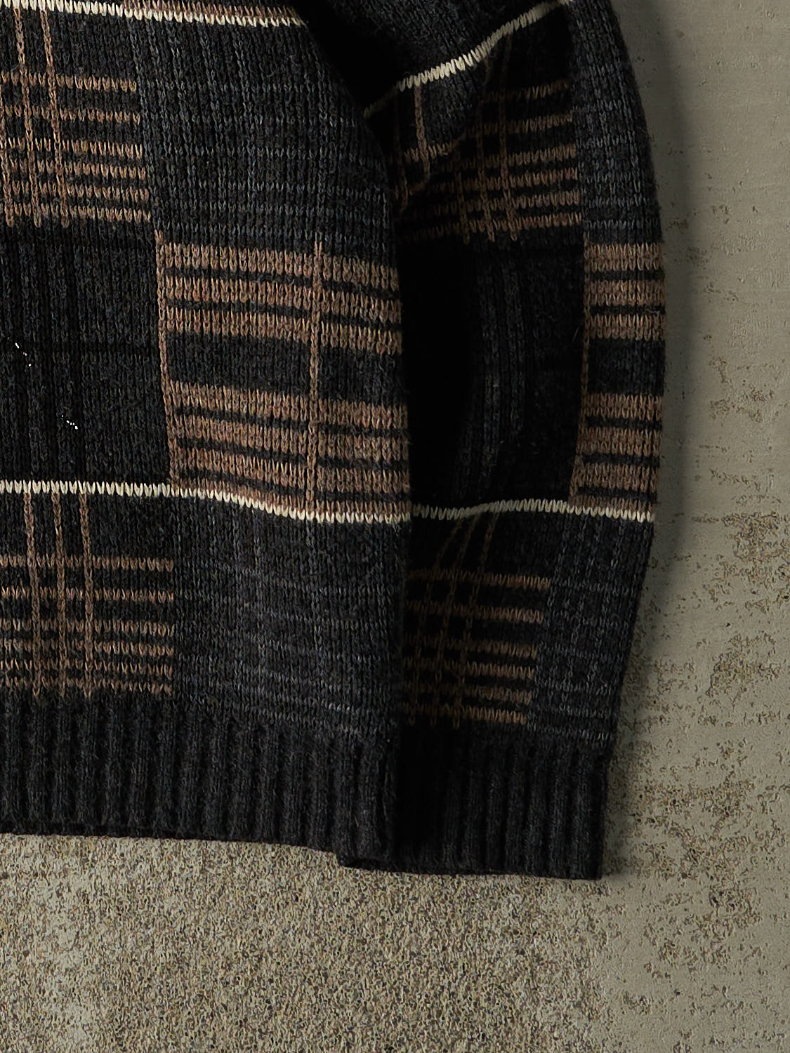 Vintage 90s Black & Brown Patterned Knit (M/L)