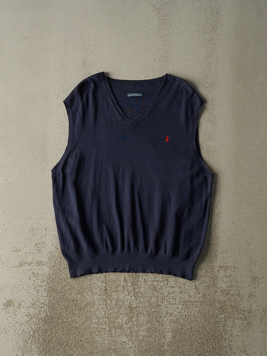 Vintage 90s Navy Blue Polo Embroidered Sweater Vest (L)