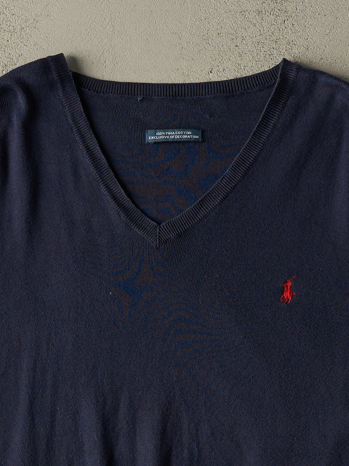 Vintage 90s Navy Blue Polo Embroidered Sweater Vest (L)