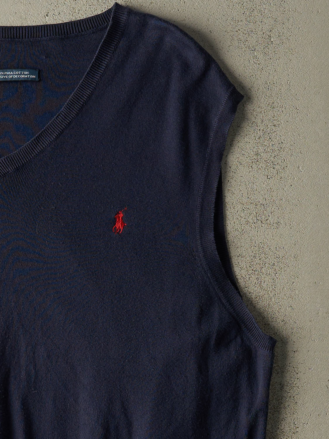 Vintage 90s Navy Blue Polo Embroidered Sweater Vest (L)