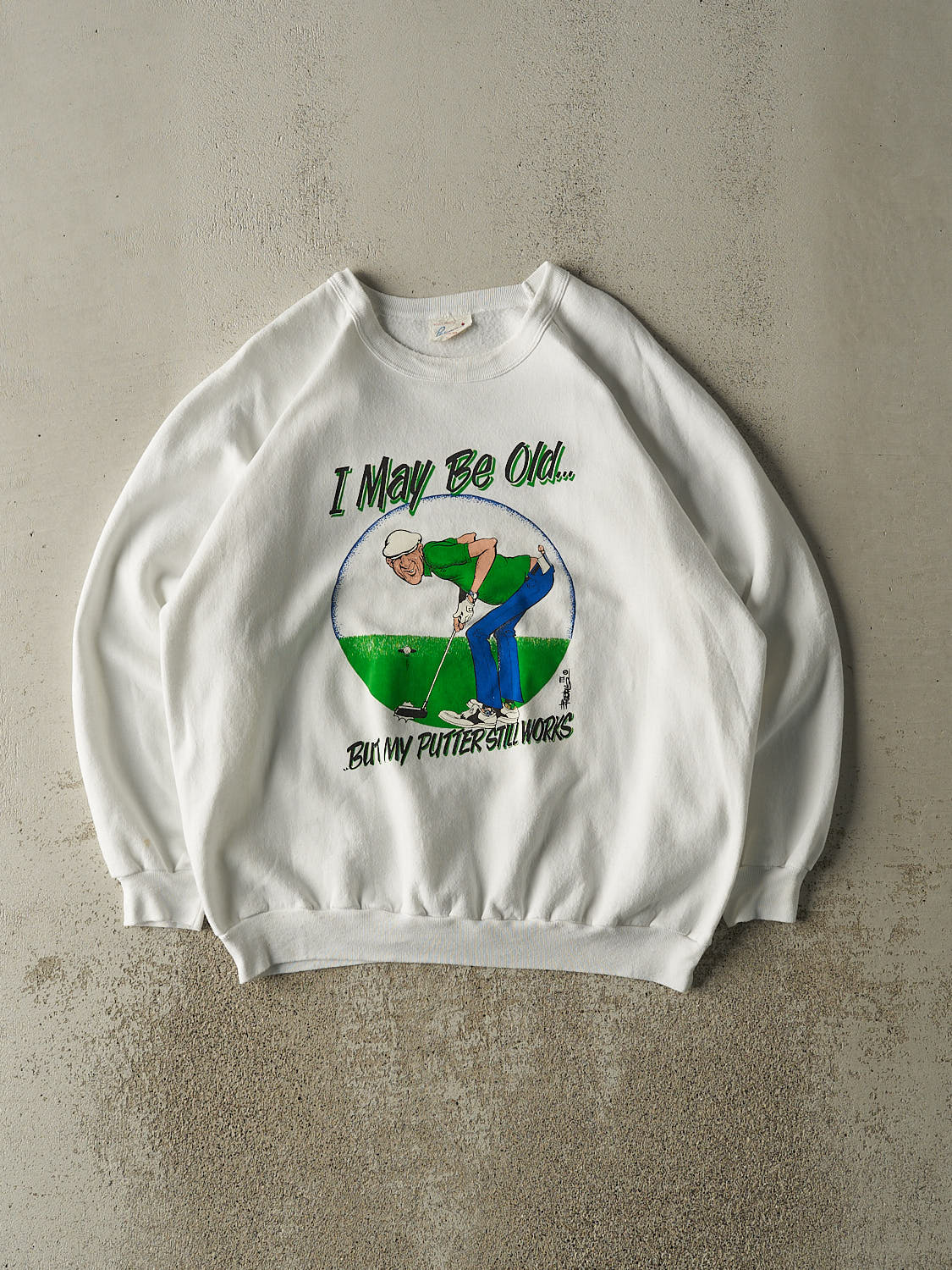 Vintage 90s White Golf Slogan Crewneck (L/XL)