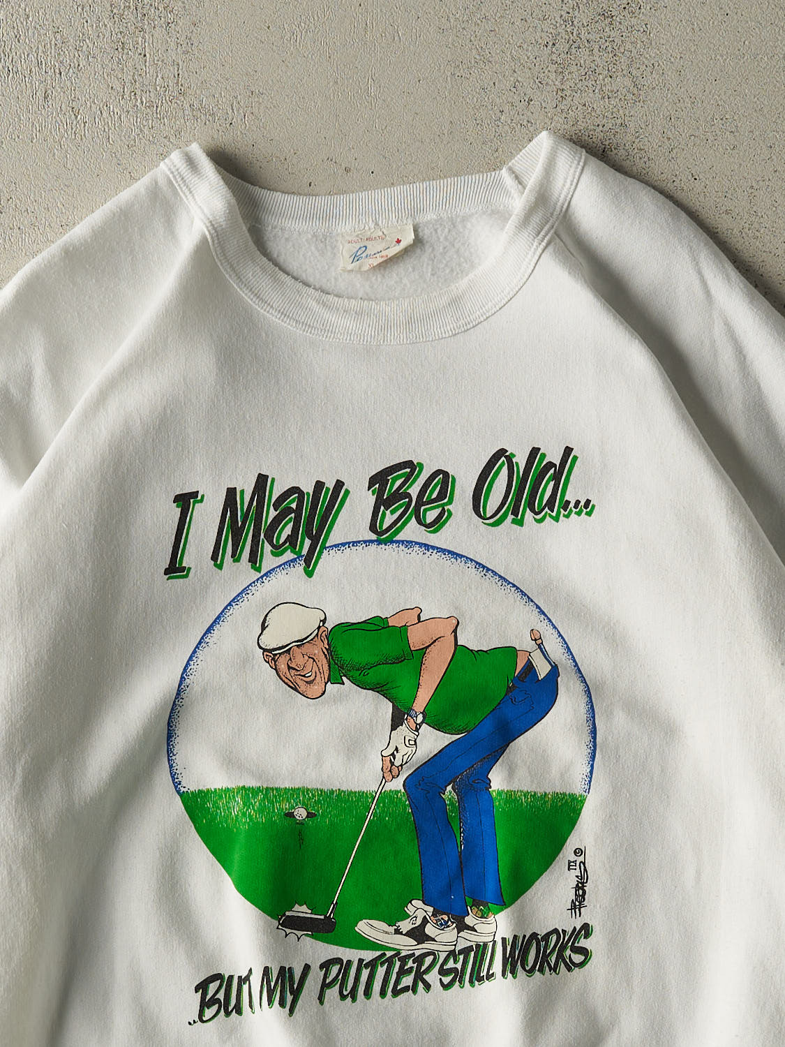 Vintage 90s White Golf Slogan Crewneck (L/XL)