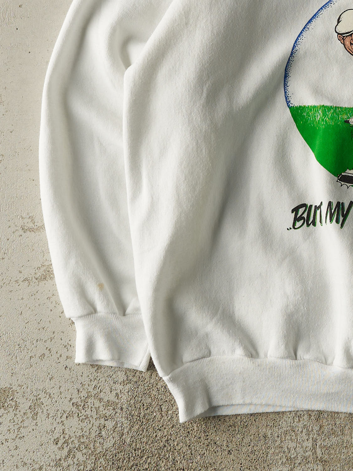 Vintage 90s White Golf Slogan Crewneck (L/XL)
