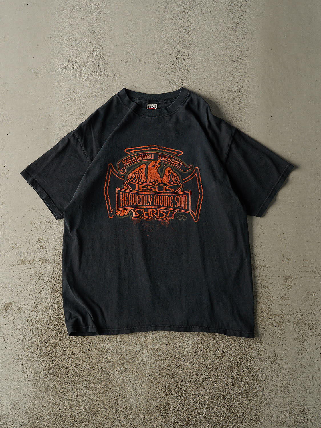 Vintage Y2K Black "Heavenly Divine Son" Tee (XL)