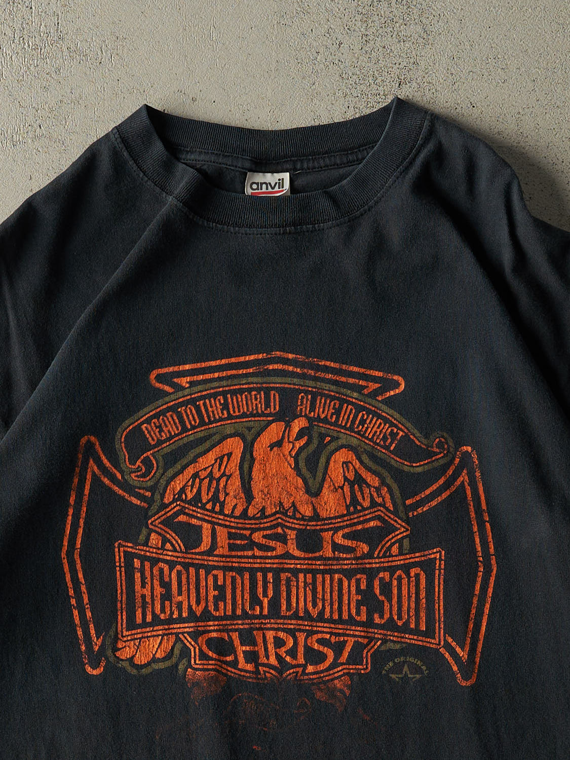 Vintage Y2K Black "Heavenly Divine Son" Tee (XL)