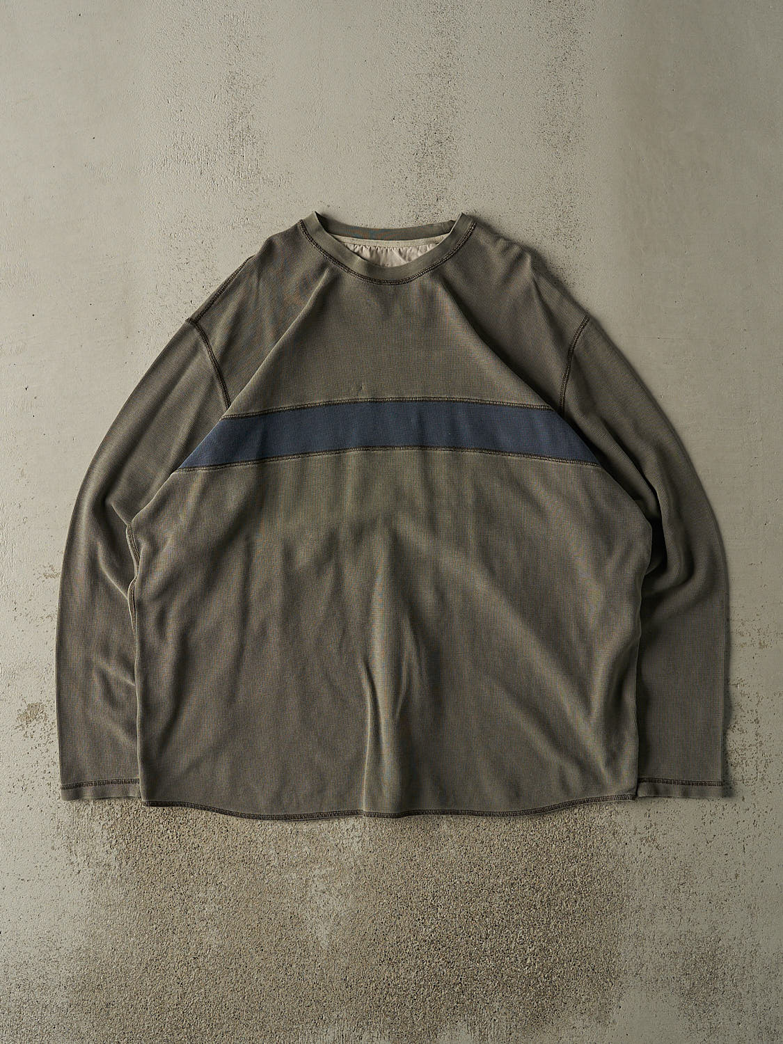 Vintage Y2K Green Striped Long Sleeve (XXL)