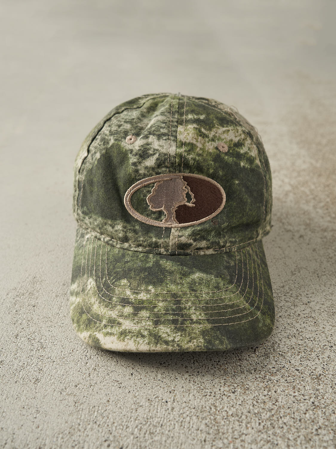 Vintage Y2K Camo Mossy Oak Logo Embroidered Velcro Hat (O/S)