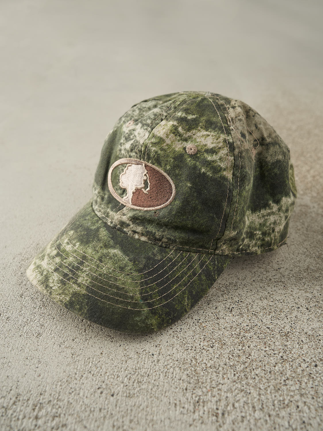 Vintage Y2K Camo Mossy Oak Logo Embroidered Velcro Hat (O/S)