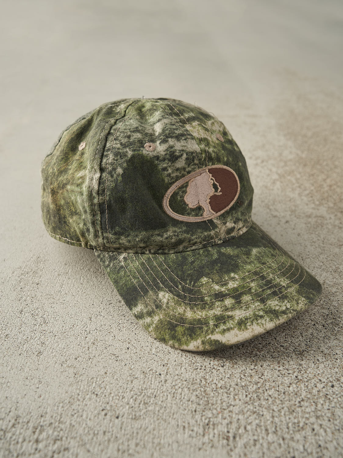 Vintage Y2K Camo Mossy Oak Logo Embroidered Velcro Hat (O/S)