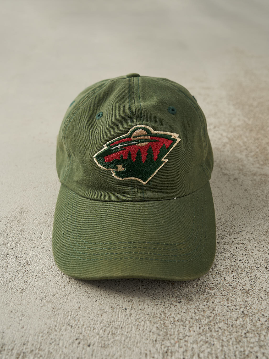 Vintage Y2K Sun Faded Green Minnesota Wild Strapback (O/S)