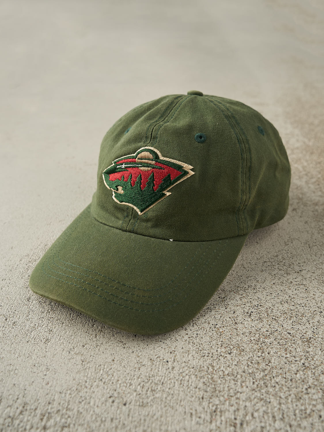 Vintage Y2K Sun Faded Green Minnesota Wild Strapback (O/S)