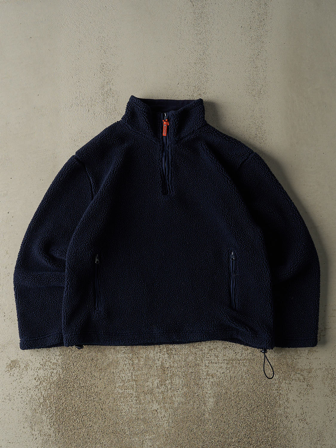 Vintage 90s Navy Blue Sherpa Quarter Zip (M/L)