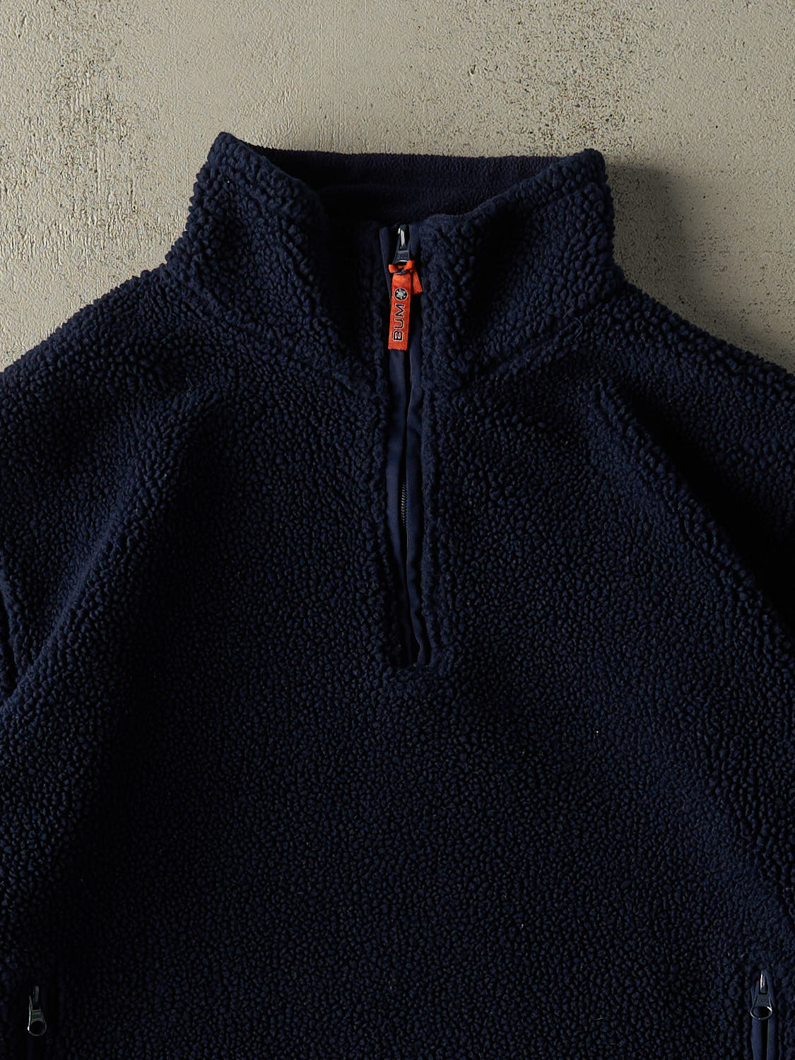 Vintage 90s Navy Blue Sherpa Quarter Zip (M/L)