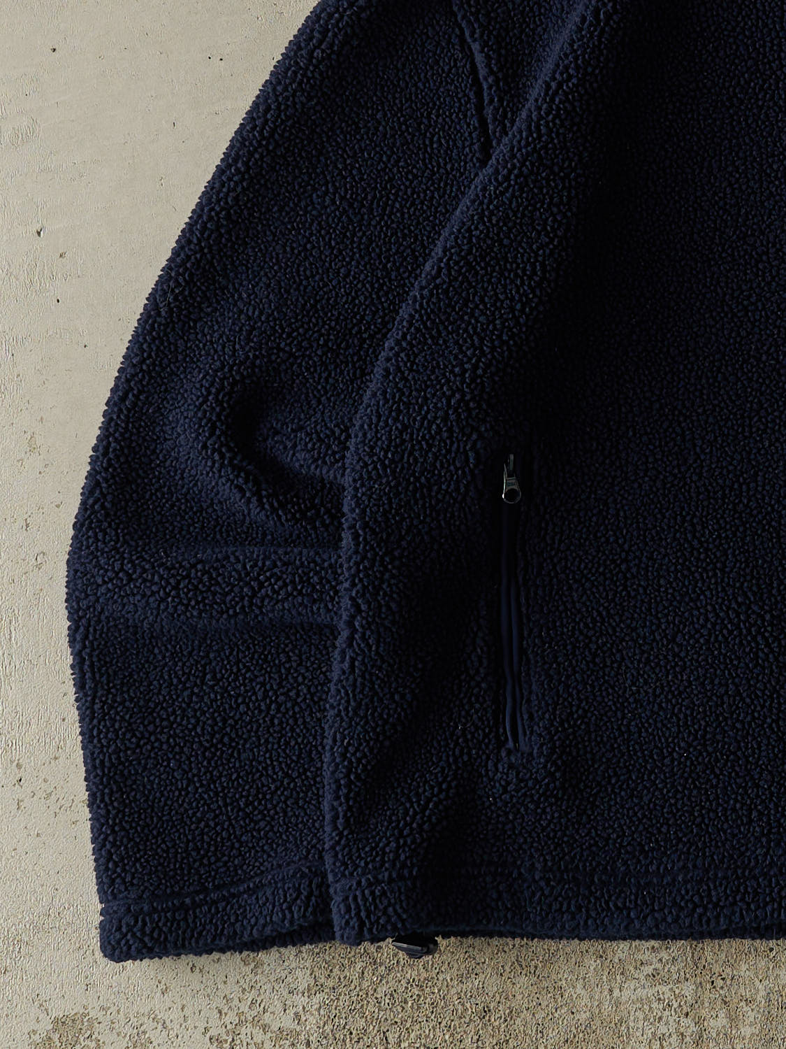 Vintage 90s Navy Blue Sherpa Quarter Zip (M/L)