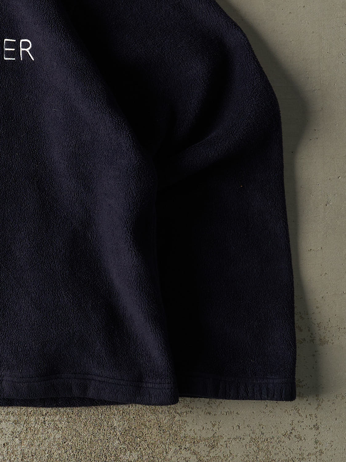 Vintage 90s Navy Blue Tommy Hilfiger Embroidered Quarter Zip Fleece (XL)