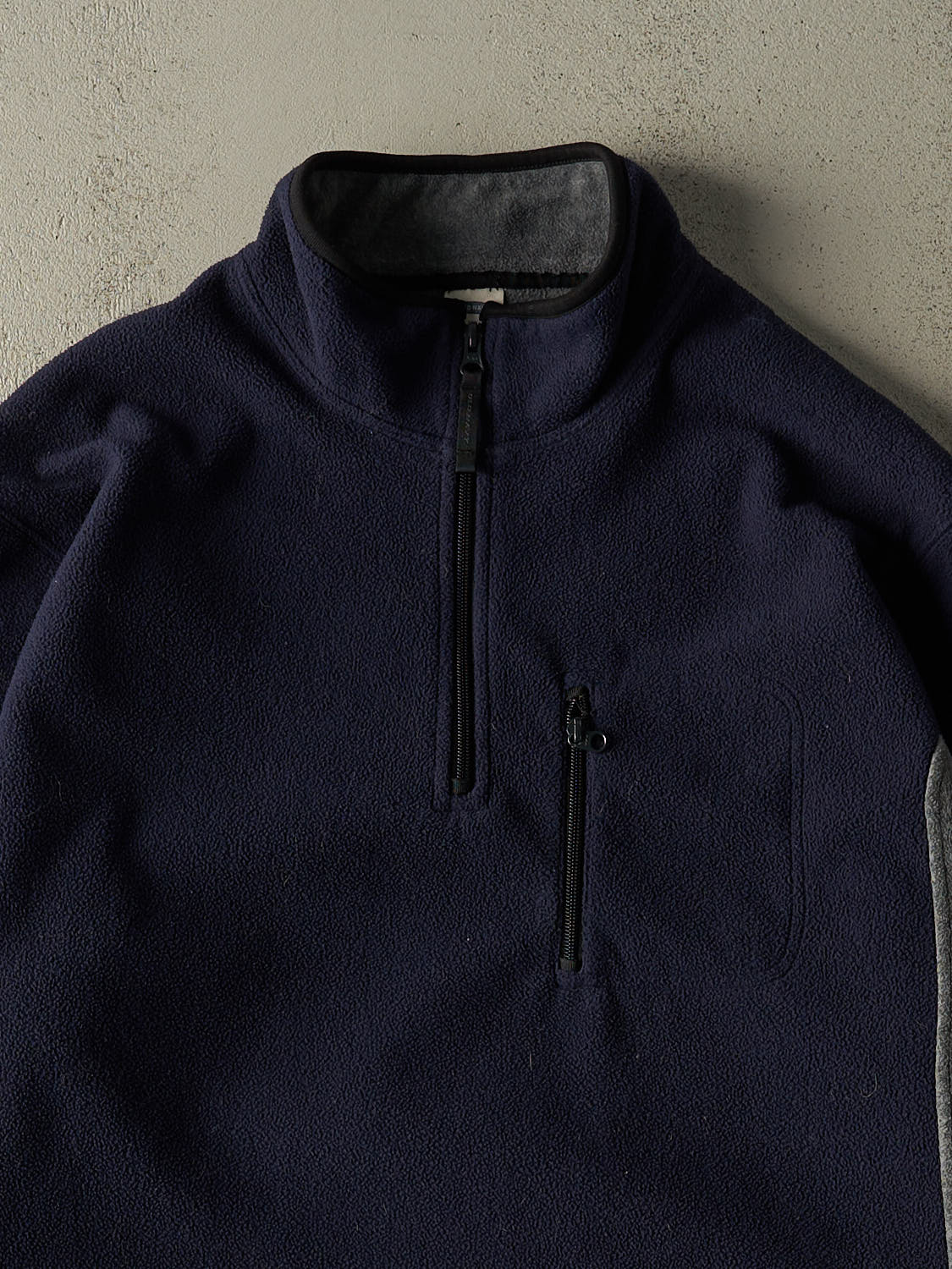 Vintage 90s Navy Blue Old Navy Quarter Zip Fleece (XXL)