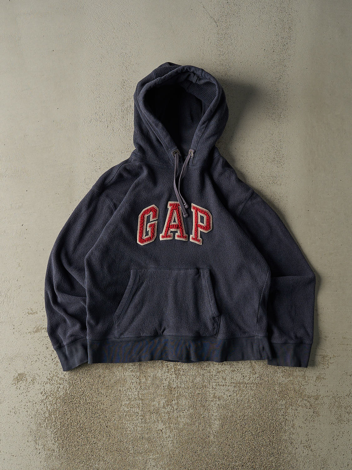 Vintage 90s Navy Blue Gap Embroidered Fleece Hoodie (S/M)