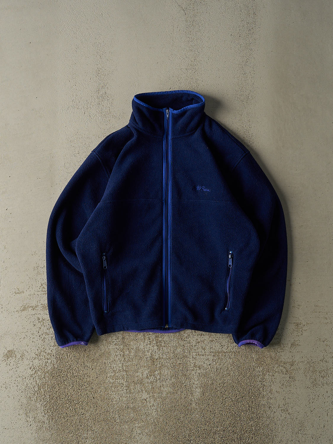 Vintage 90s Royal Blue LL Bean Embroidered Zip Up Fleece (M/L)
