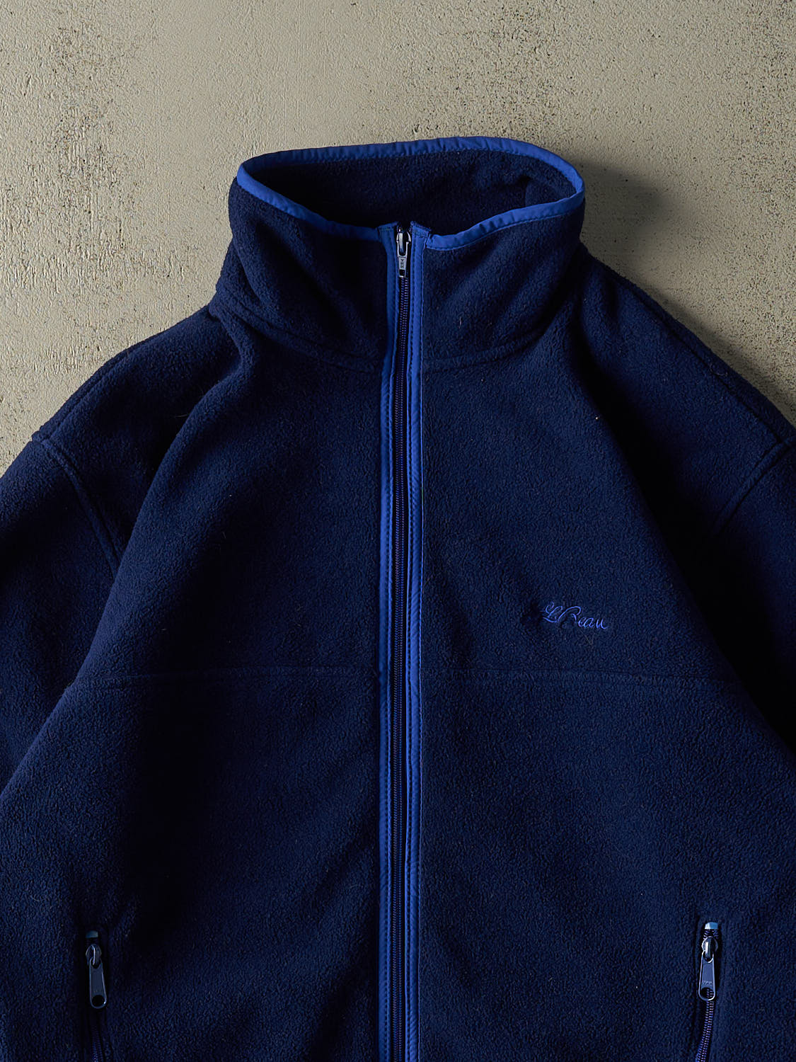 Vintage 90s Royal Blue LL Bean Embroidered Zip Up Fleece (M/L)