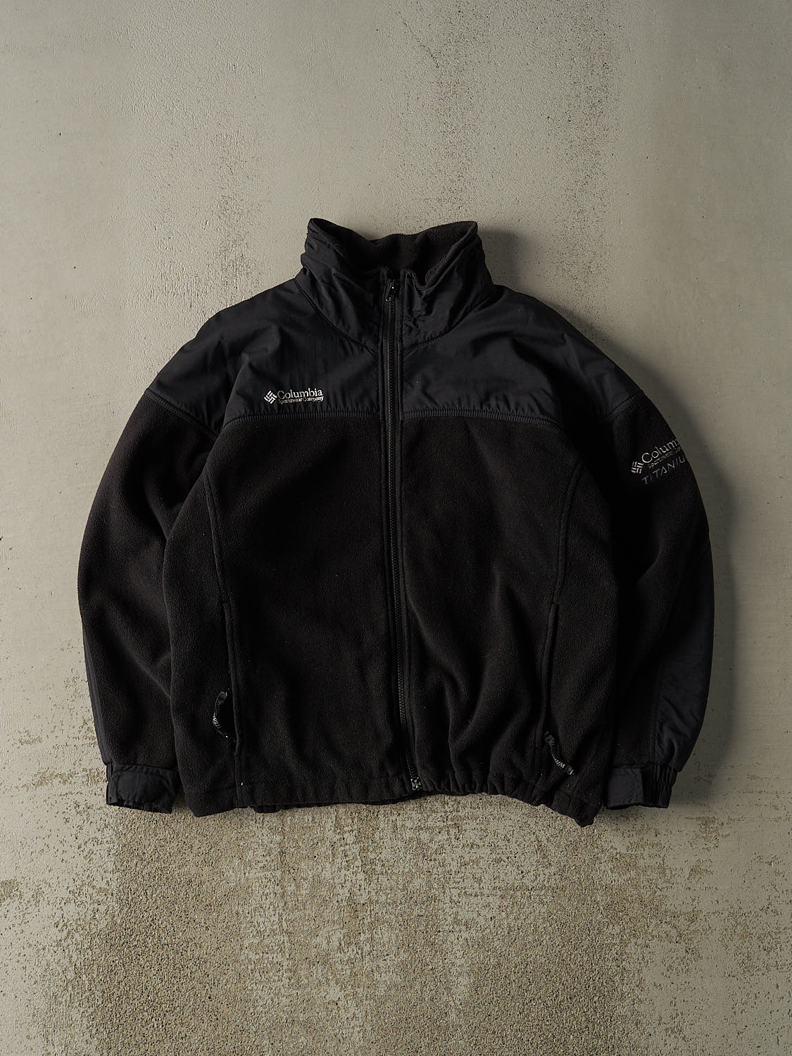 Vintage 90s Black Columbia Zip Up Fleece Jacket (L/XL)