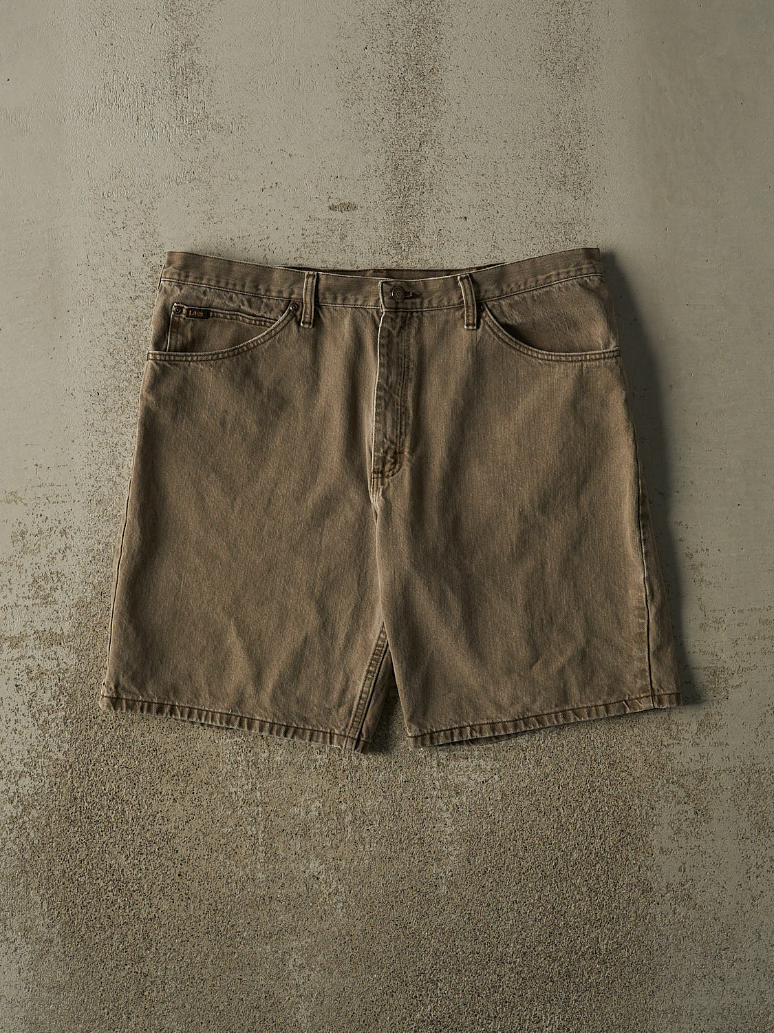 Vintage 90s Sun Faded Brown Lee Denim Shorts (39x10)