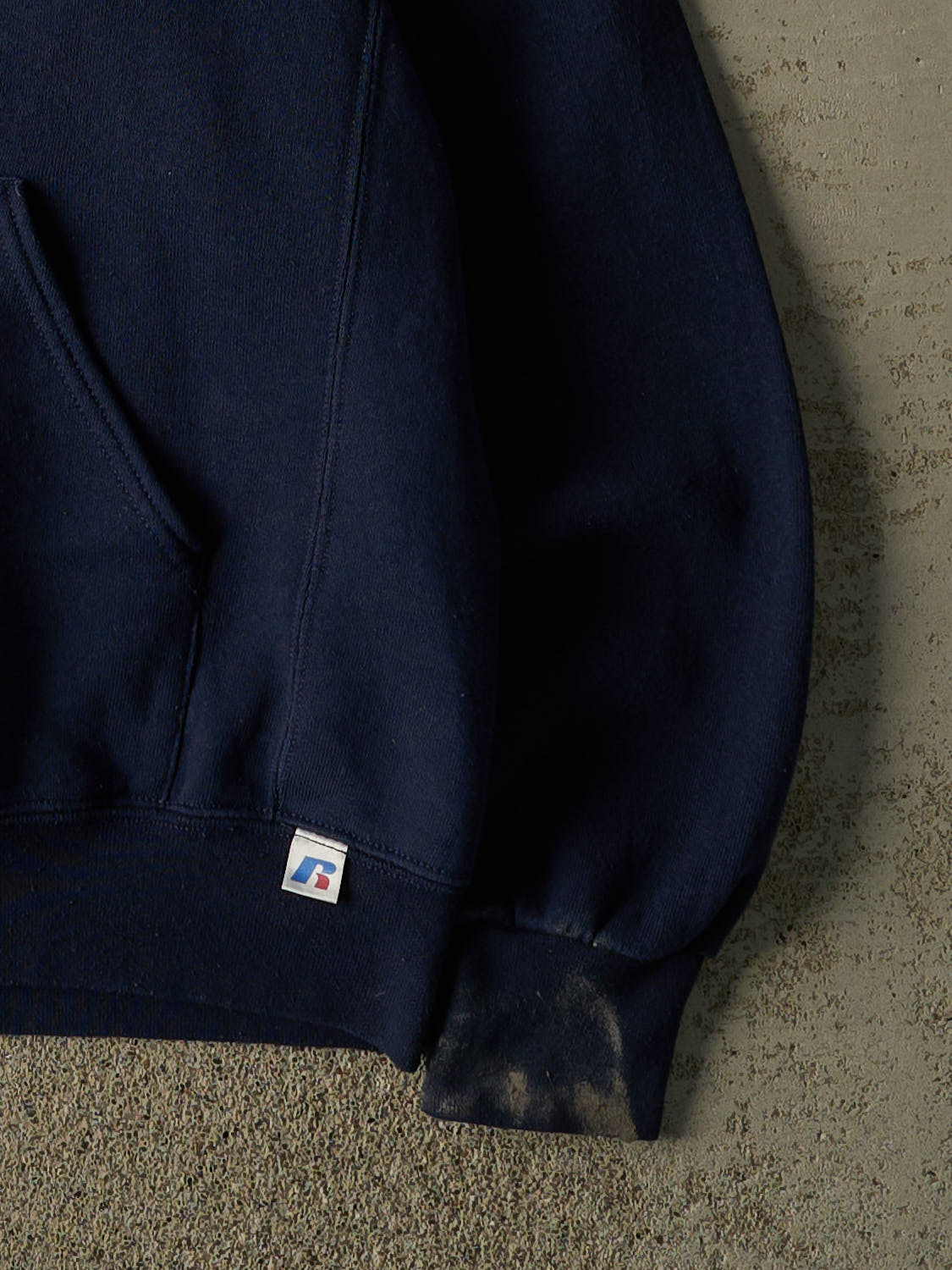 Vintage Y2K Navy Blue Russell Athletic Embroidered Hoodie (S/M)