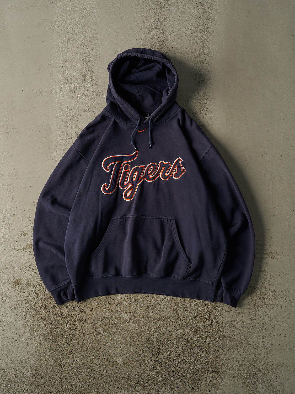 Vintage Y2K Navy Blue Nike Middle Swoosh Detroit Tigers Hoodie (XL/XXL)
