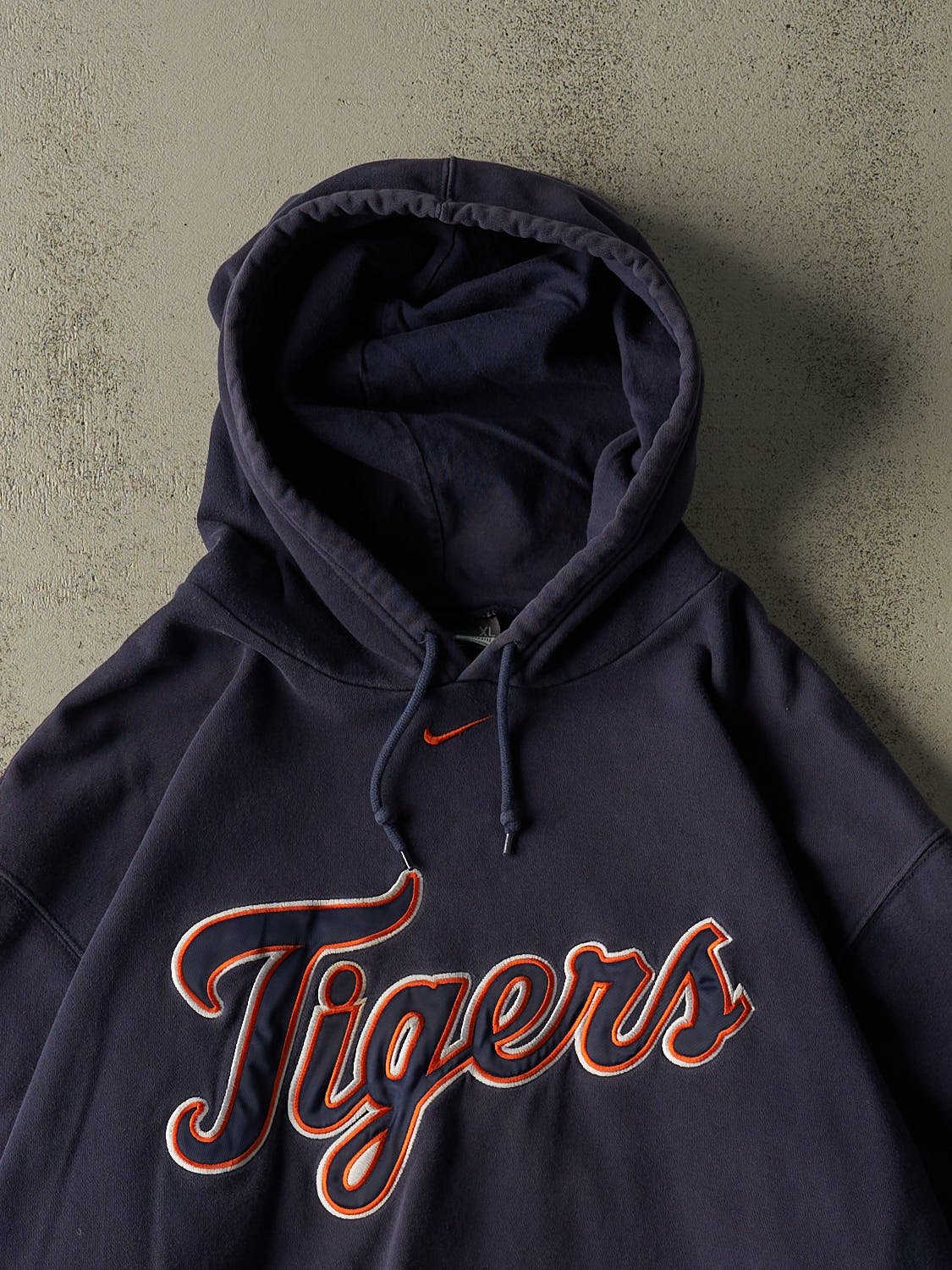 Vintage Y2K Navy Blue Nike Middle Swoosh Detroit Tigers Hoodie (XL/XXL)