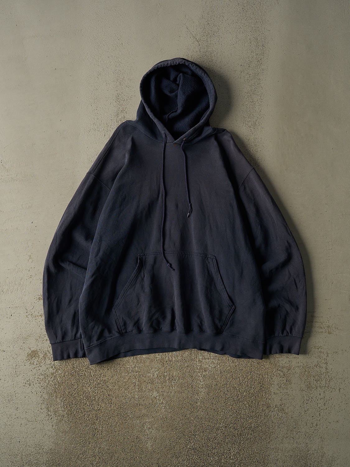 Vintage Y2K Navy Blue Blank Hoodie (XXL)