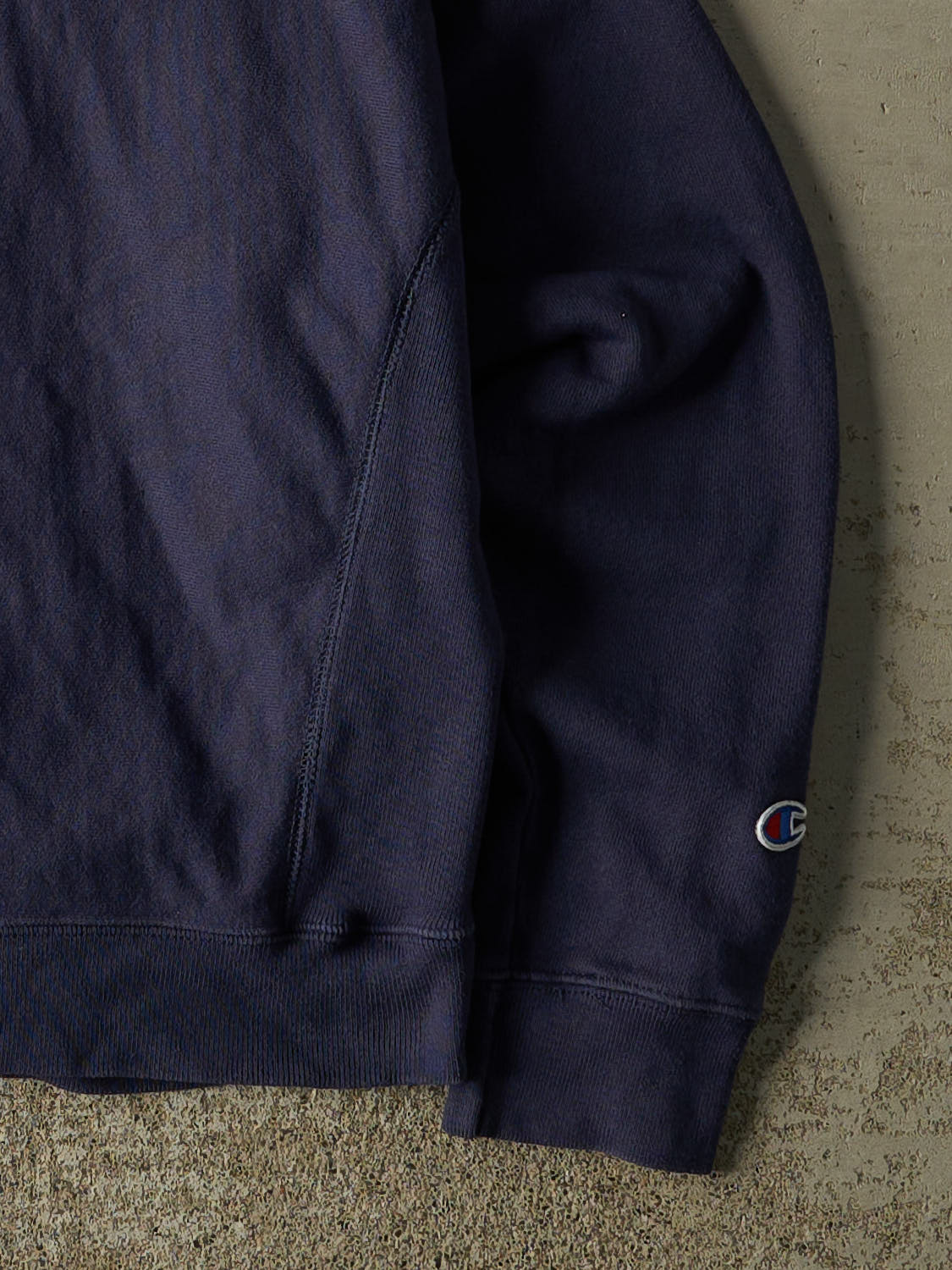 Vintage Y2K Navy Blue Champion Reverse Weave Embroidered Crewneck (S)