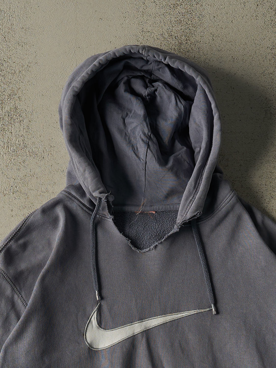 Vintage 90s Washed Blue Nike Swoosh Hoodie (XL)