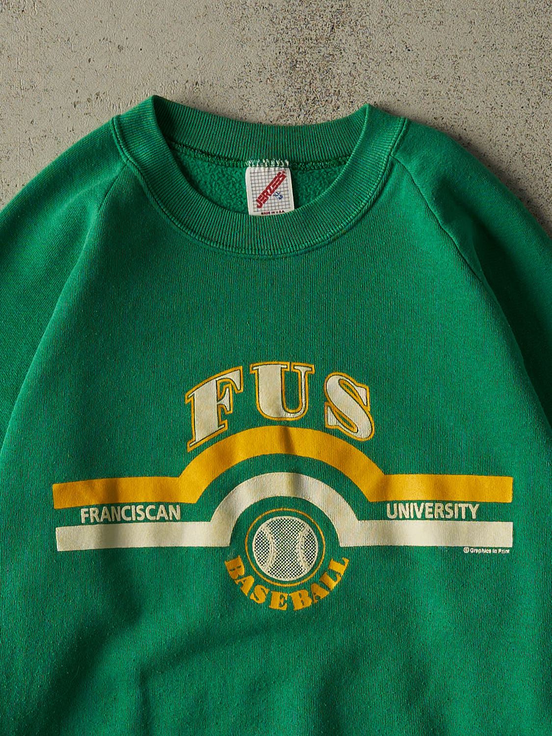 Vintage 80s Green Franciscan University Baseball Crewneck (M)