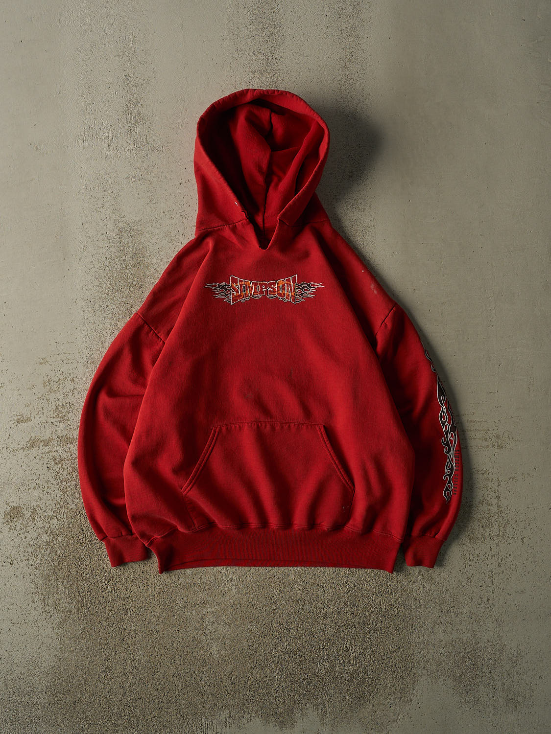 Vintage 90s Red Simpson College Hoodie (L)