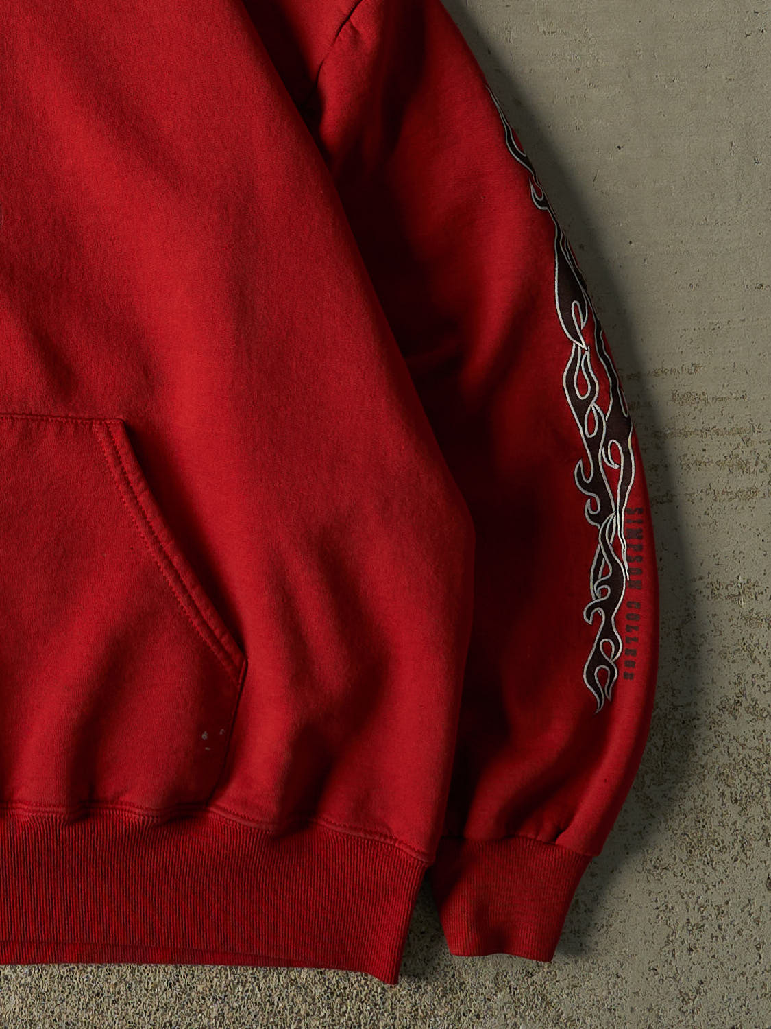 Vintage 90s Red Simpson College Hoodie (L)