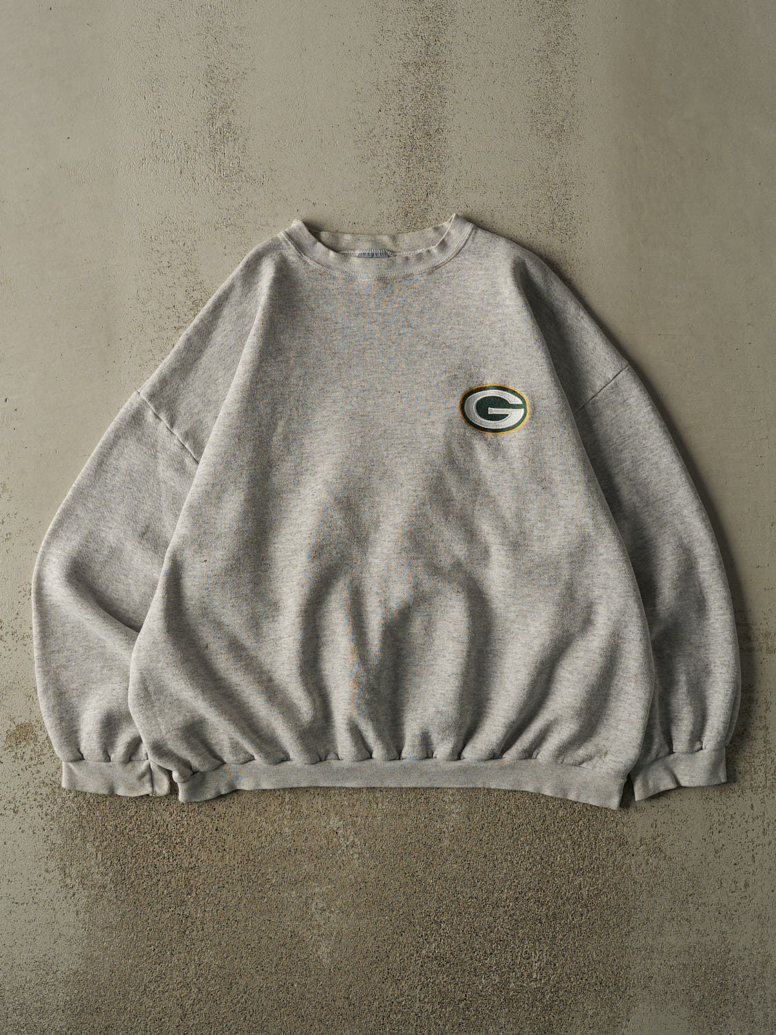 Vintage 90s Heather Grey Green Bay Packers Embroidered Crewneck (XXL/XXXL)