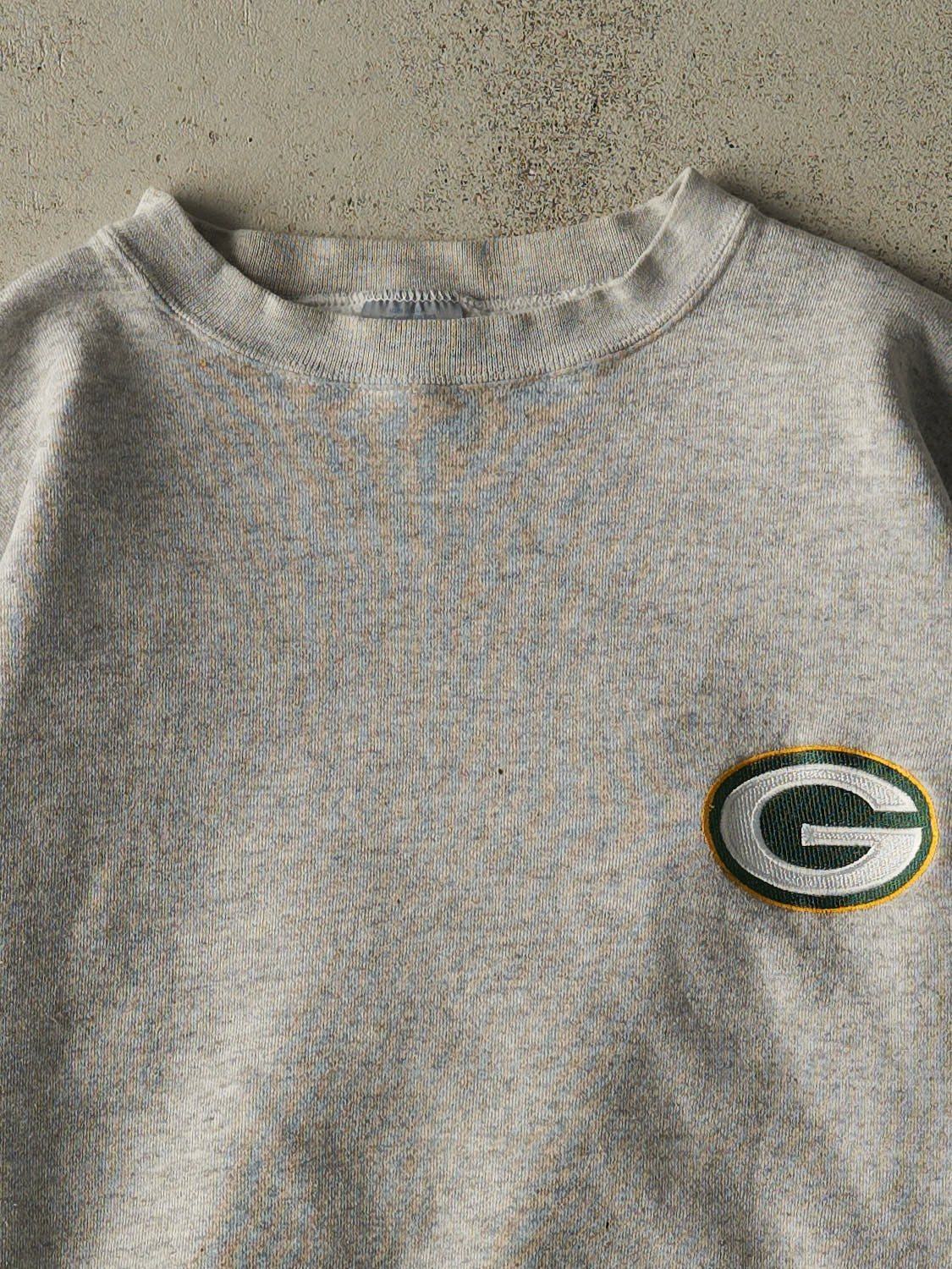 Vintage 90s Heather Grey Green Bay Packers Embroidered Crewneck (XXL/XXXL)