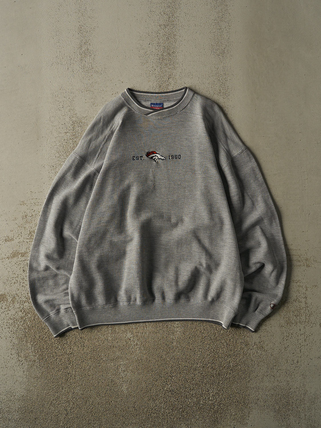 Vintage 90s Grey Denver Broncos Textured Crewneck (XL)