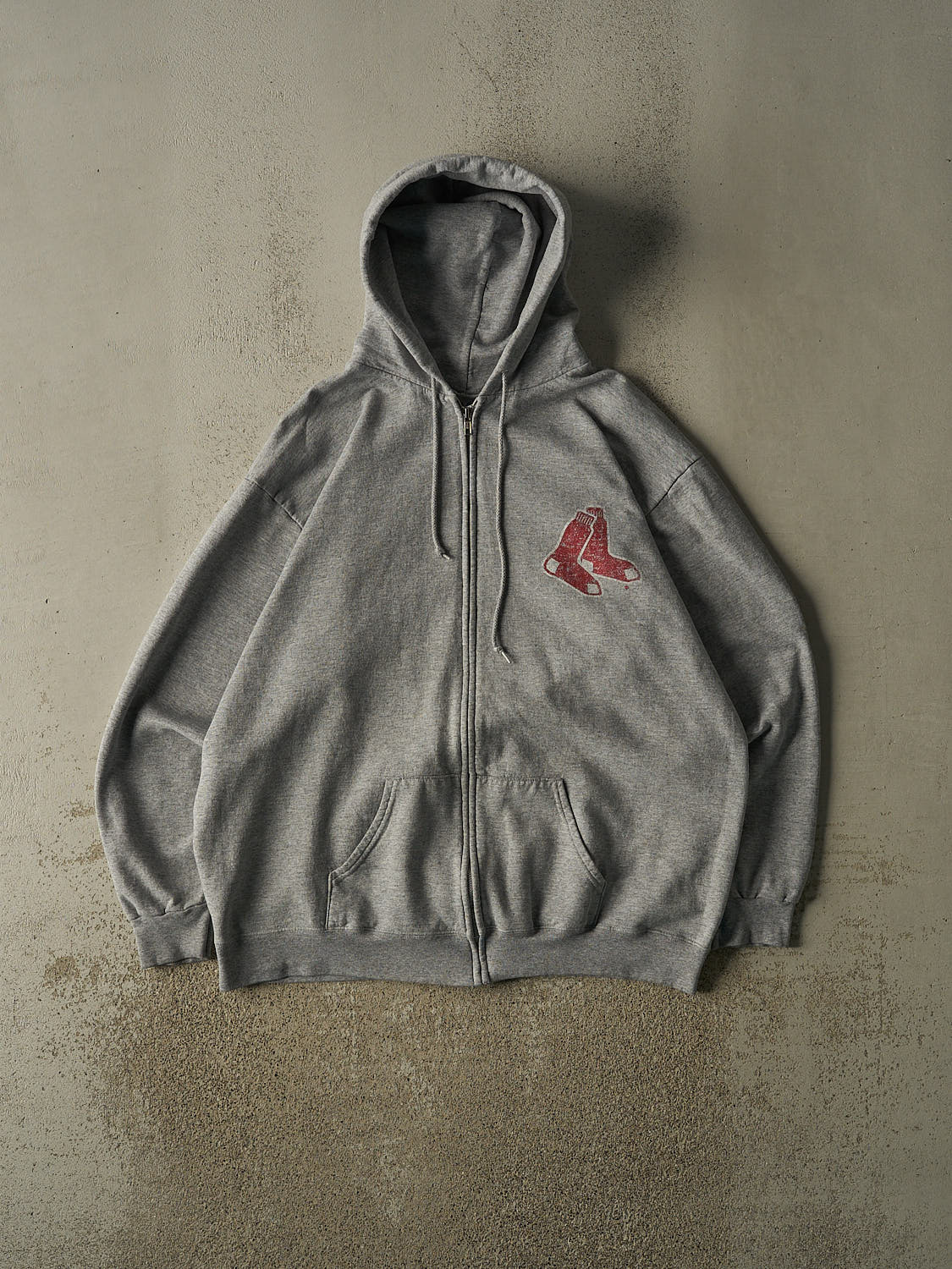 Vintage 08' Grey Boston Red Sox Zip Up Hoodie (XXL)