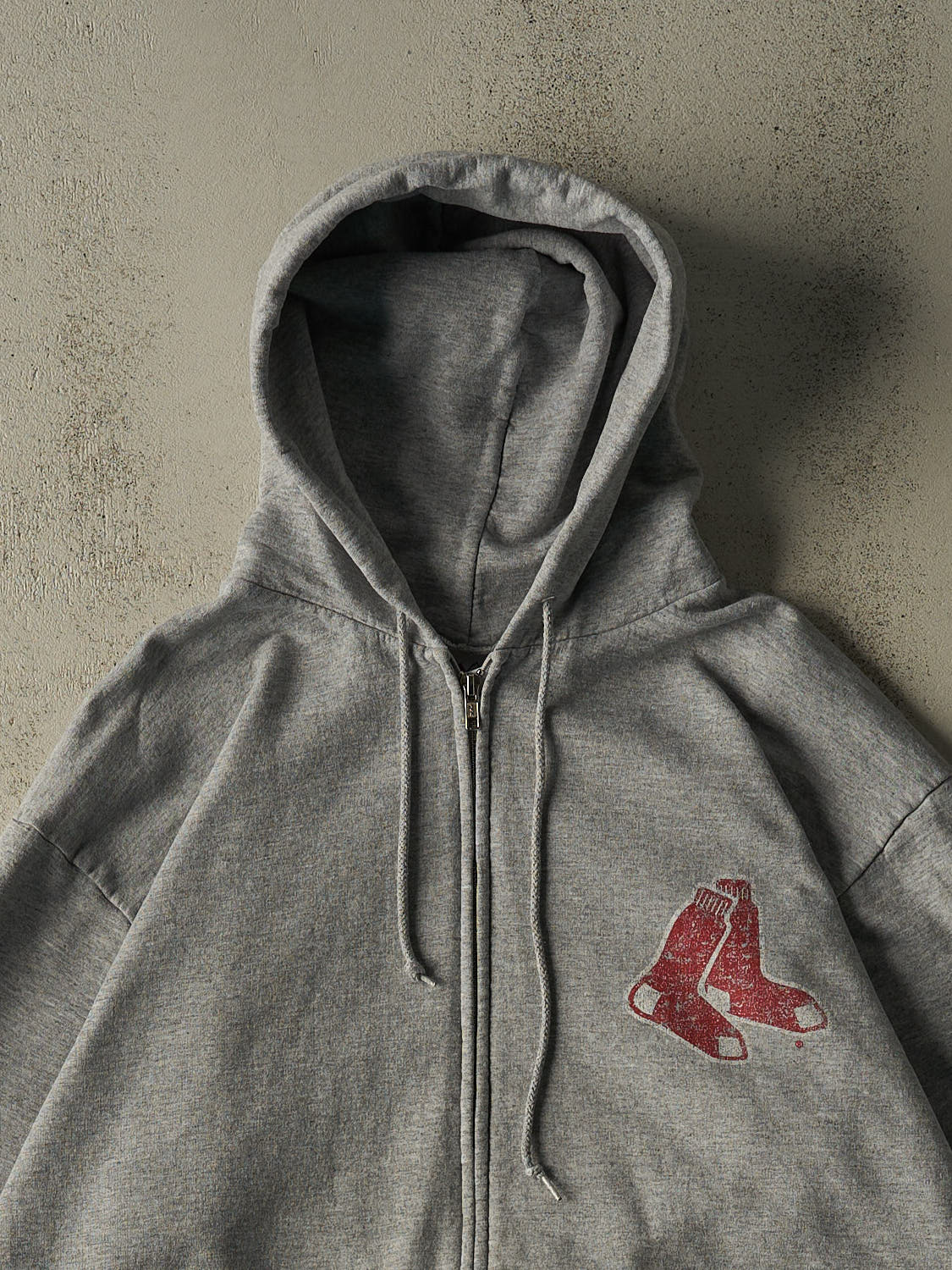 Vintage 08' Grey Boston Red Sox Zip Up Hoodie (XXL)
