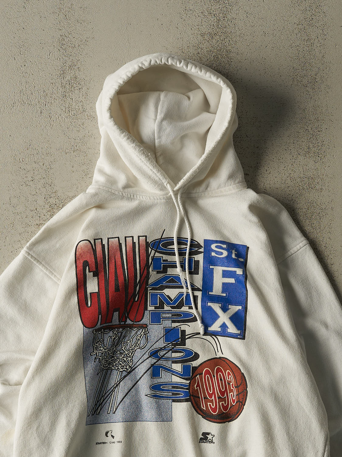Vintage 93' White St FX CIAU Champions Basketball Hoodie (L)