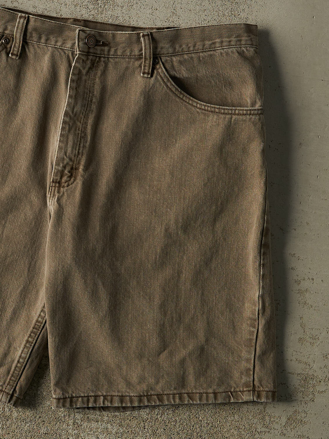 Vintage 90s Sun Faded Brown Lee Denim Shorts (39x10)
