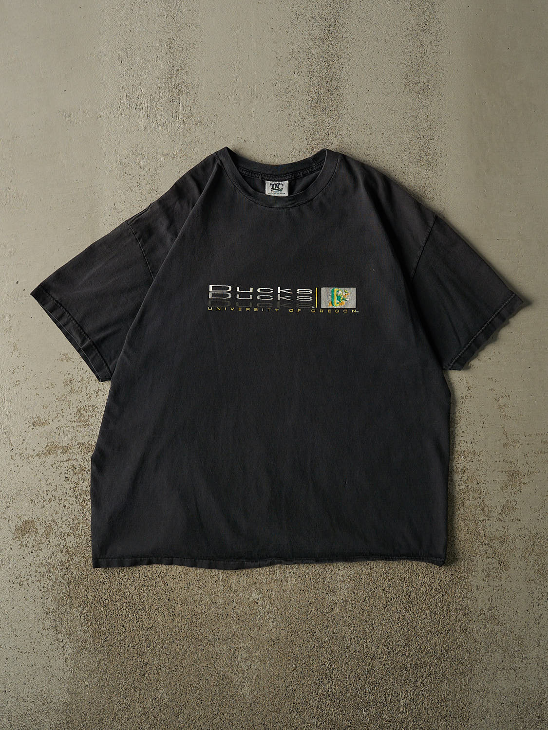 Vintage 90s Faded Black University of Oregon Ducks Tee (L/XL)