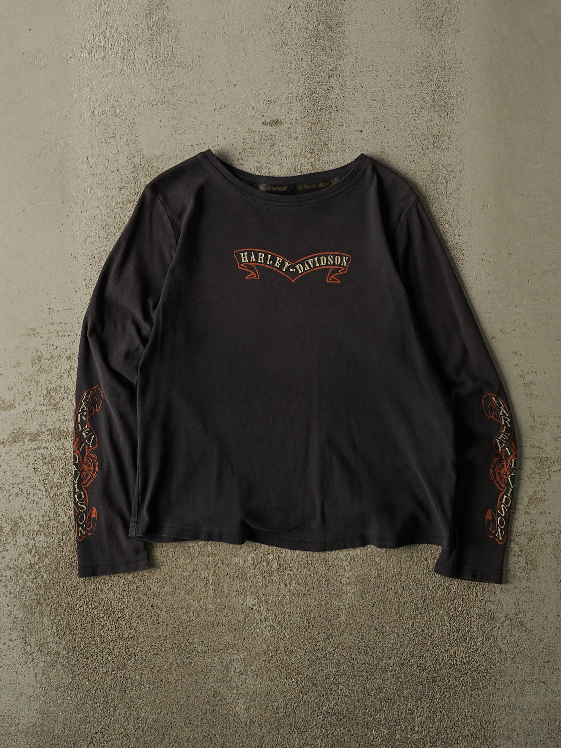 Vintage 03' Faded Black Harley Davidson Long Sleeve (S/M)
