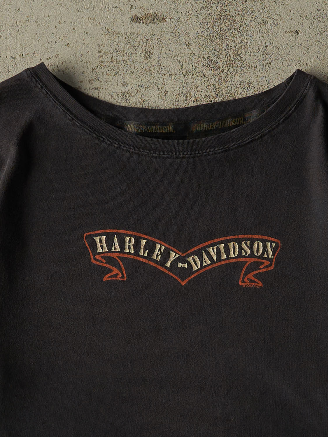 Vintage 03' Faded Black Harley Davidson Long Sleeve (S/M)