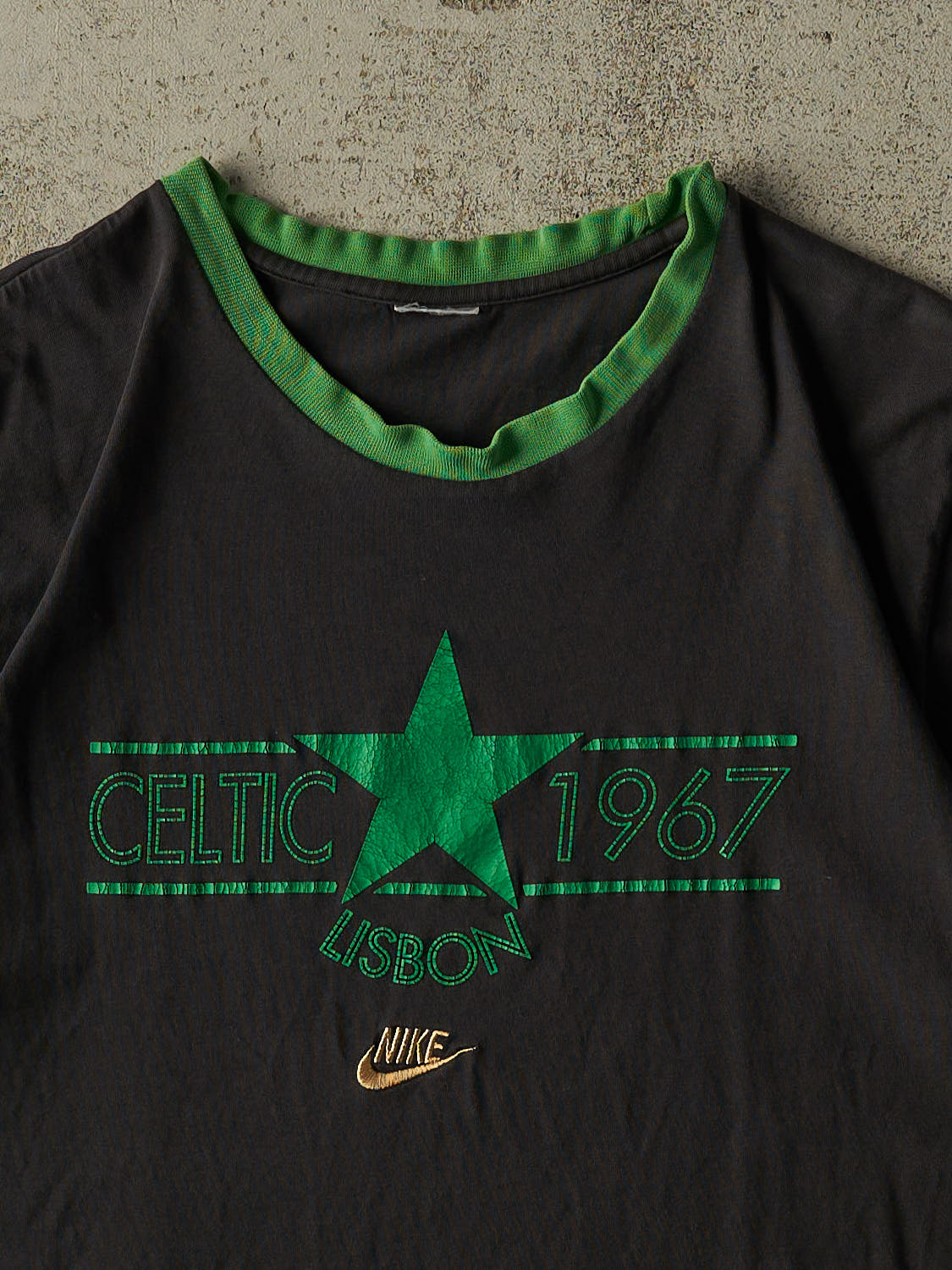 Vintage 90s Black Nike Celtic 67' Euro Cup Ringer Tee (L)
