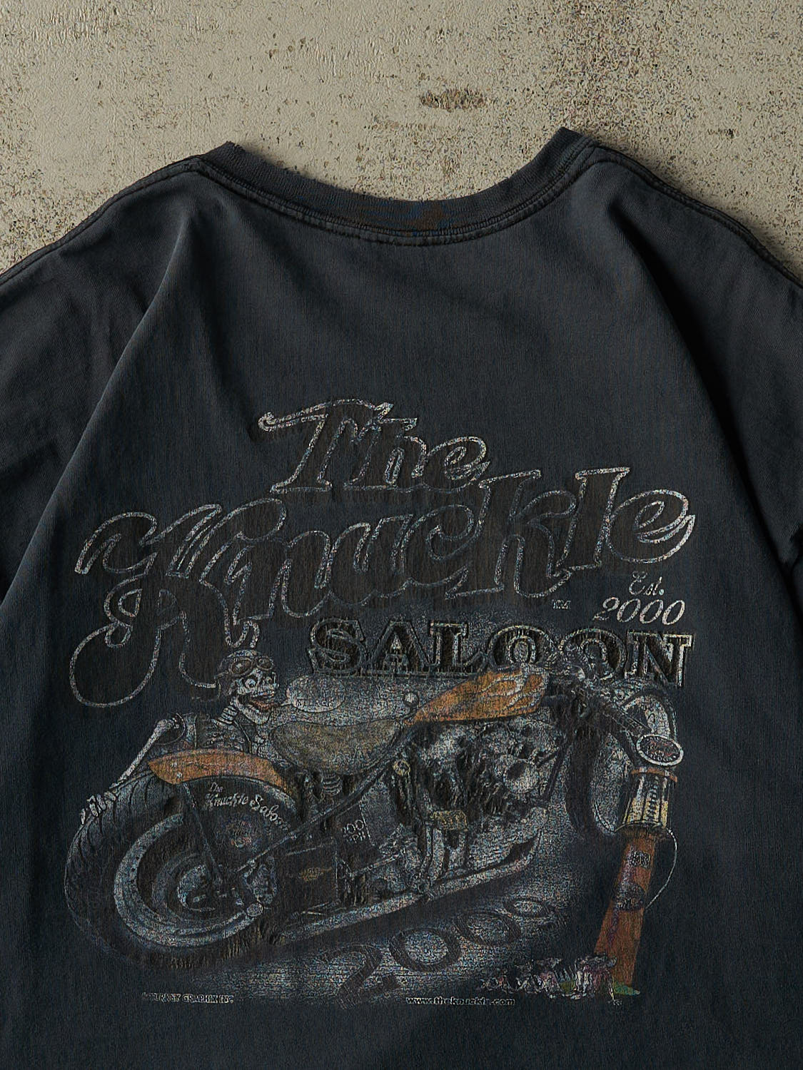 Vintage 09' Navy Blue Sturgis Knuckle Saloon Biker Tee (L/XL)