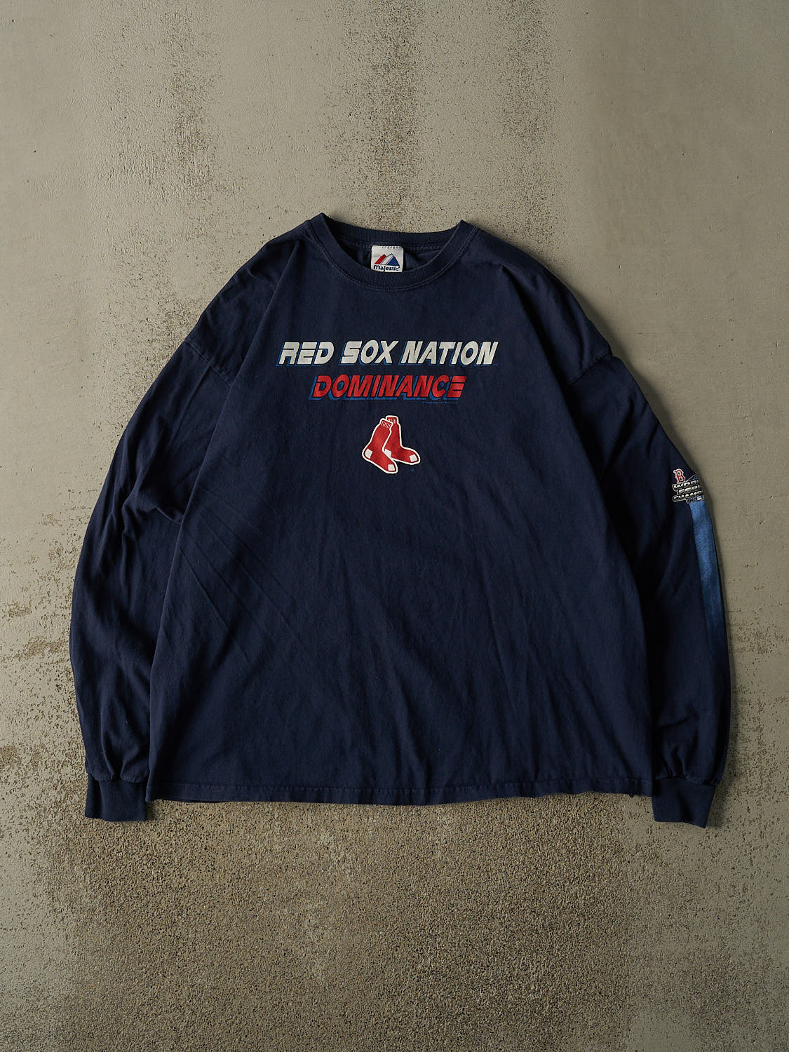 Vintage 07' Navy Blue Boston Red Sox Long Sleeve (XL)