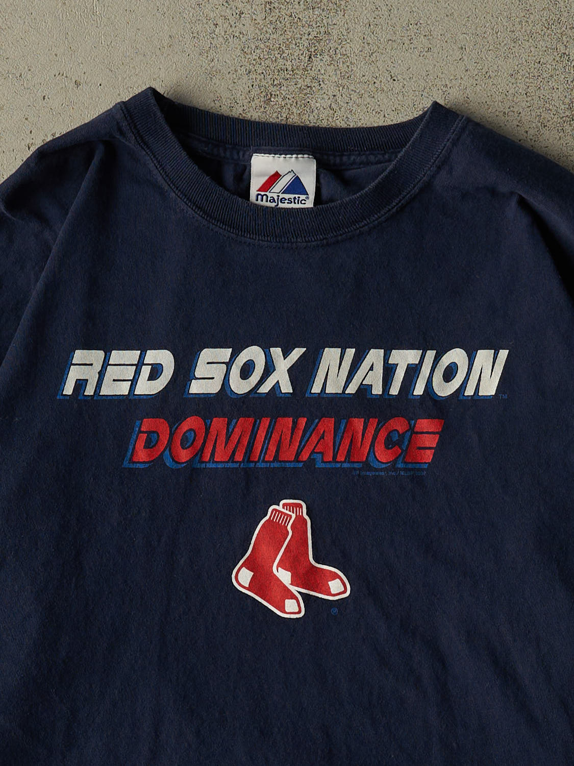 Vintage 07' Navy Blue Boston Red Sox Long Sleeve (XL)